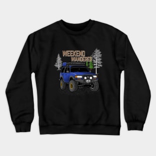 Toyota Land Cruiser Weekend Wanderer - Blue Toyota Land Cruiser for Outdoor Enthusiasts Crewneck Sweatshirt